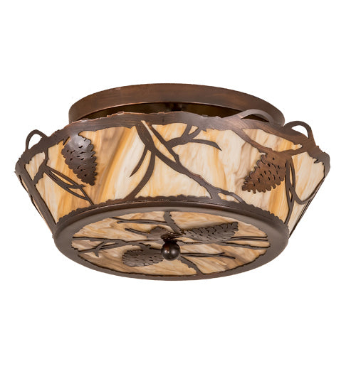 Meyda Tiffany 194100 Four Light Flushmount, Old Copper Pot