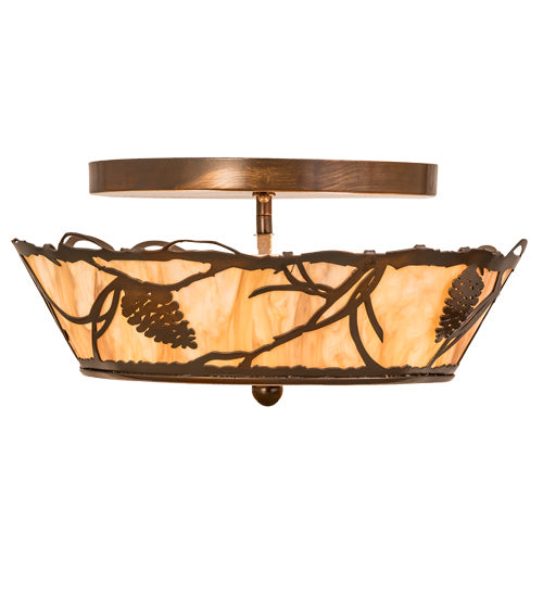 Meyda Tiffany 194100 Four Light Flushmount, Old Copper Pot