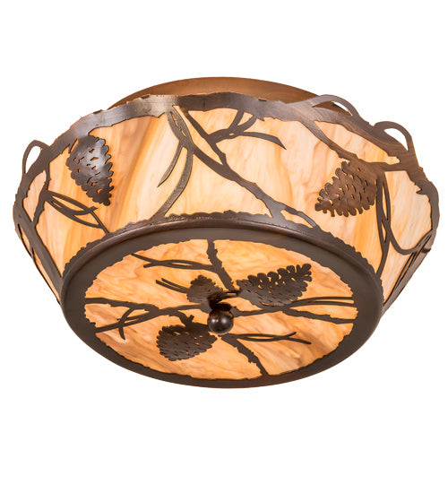 Meyda Tiffany 194100 Four Light Flushmount, Old Copper Pot