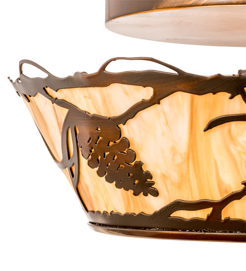 Meyda Tiffany 194100 Four Light Flushmount, Old Copper Pot