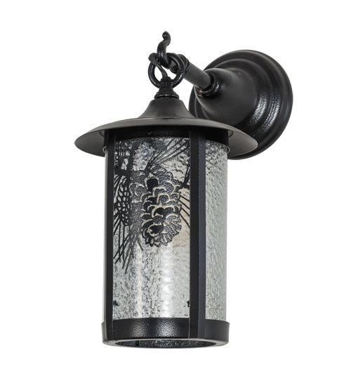 Meyda Tiffany 194138 One Light Wall Sconce, Black Satin Wrought Iron