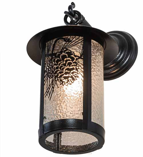 Meyda Tiffany 194138 One Light Wall Sconce, Black Satin Wrought Iron