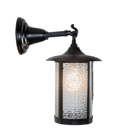 Meyda Tiffany 194138 One Light Wall Sconce, Black Satin Wrought Iron