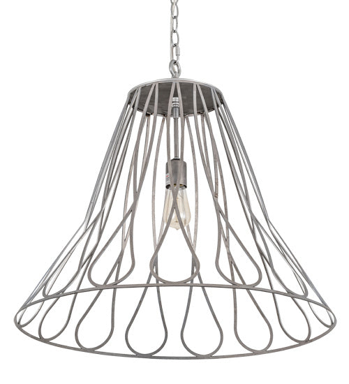 Meyda Tiffany 194976 One Light Pendant, Steel/Matte Clear