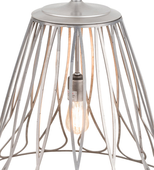 Meyda Tiffany 194976 One Light Pendant, Steel/Matte Clear