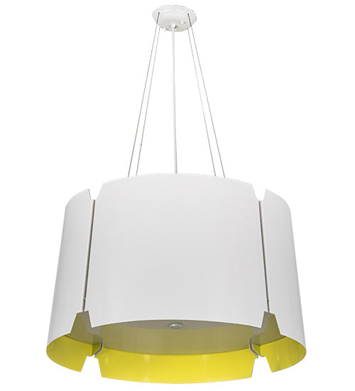 Meyda Tiffany 195327 Four Light Pendant, Sulfur Yellow & White
