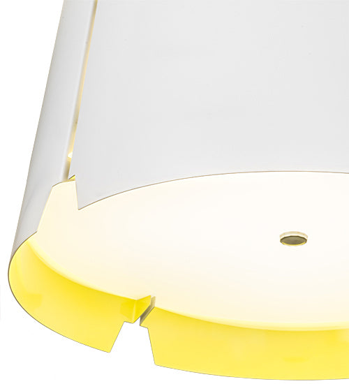 Meyda Tiffany 195327 Four Light Pendant, Sulfur Yellow & White