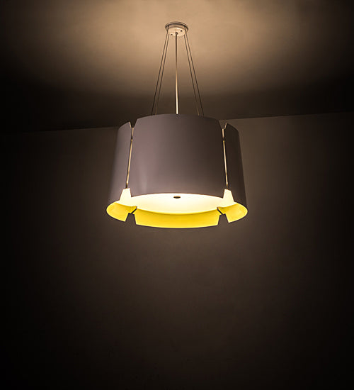 Meyda Tiffany 195327 Four Light Pendant, Sulfur Yellow & White