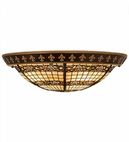 Meyda Tiffany 195918 Four Light Flushmount, Nu Gold & Copper Vein