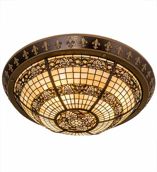 Meyda Tiffany 195918 Four Light Flushmount, Nu Gold & Copper Vein