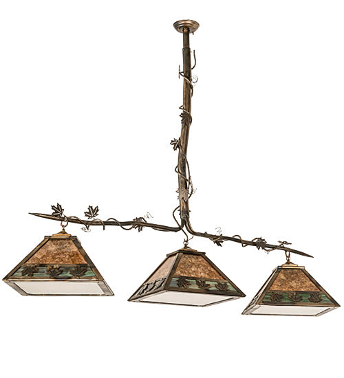 Meyda Tiffany 196678 Three Light Island Pendant, Light Burnished Antique Copper