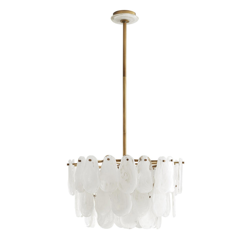 Arteriors 89454 Three Light Chandelier, Antique Brass