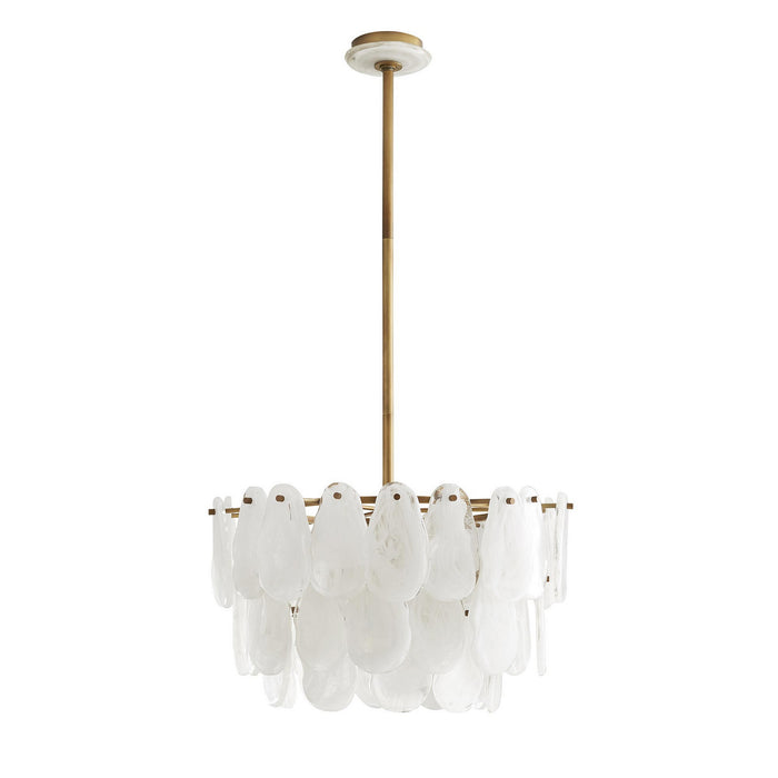 Arteriors 89454 Three Light Chandelier, Antique Brass
