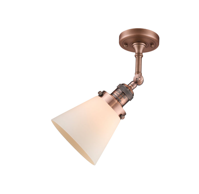 Innovations 201F-AC-G61-LED LED Semi-Flush Mount, Antique Copper