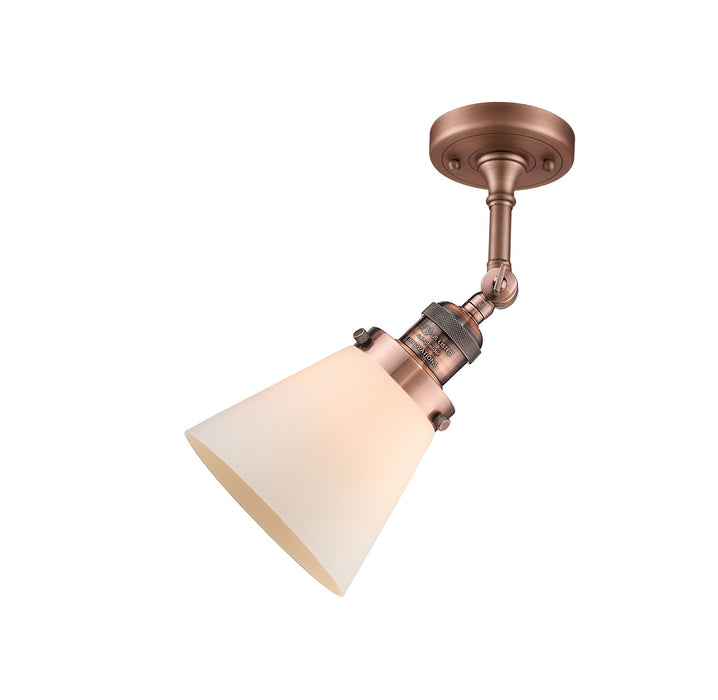 Innovations 201F-AC-G61-LED LED Semi-Flush Mount, Antique Copper