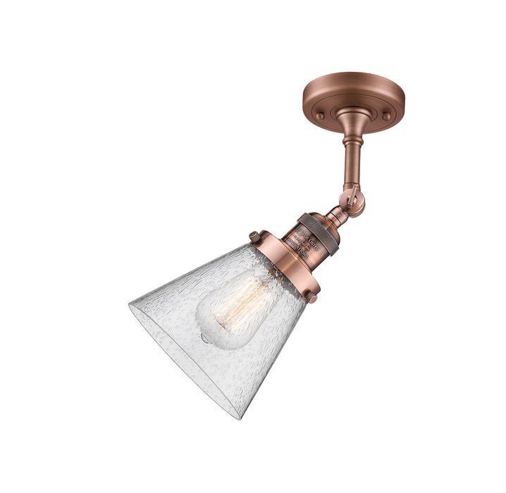 Innovations 201F-AC-G64-LED LED Semi-Flush Mount, Antique Copper