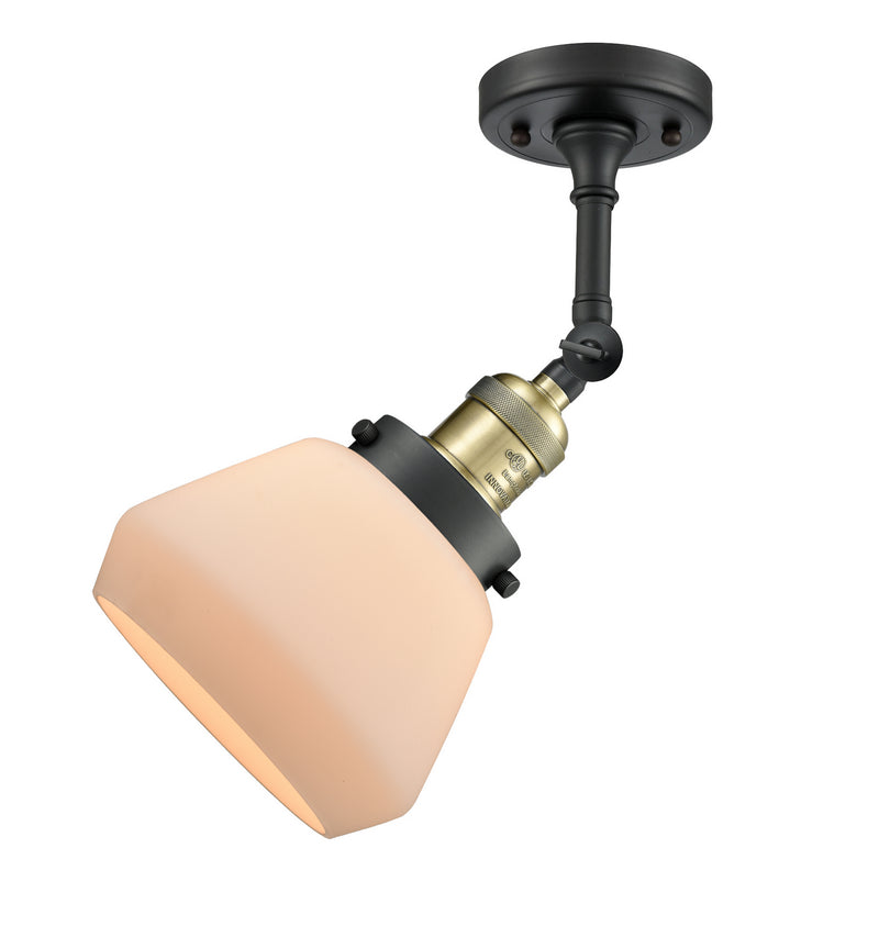 Innovations 201F-BAB-G171 One Light Semi-Flush Mount, Black Antique Brass