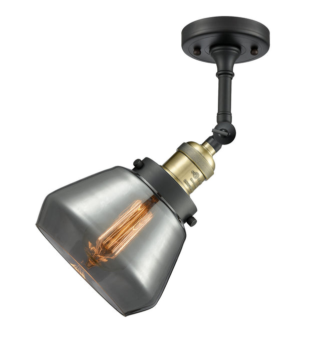 Innovations 201F-BAB-G173 One Light Semi-Flush Mount, Black Antique Brass