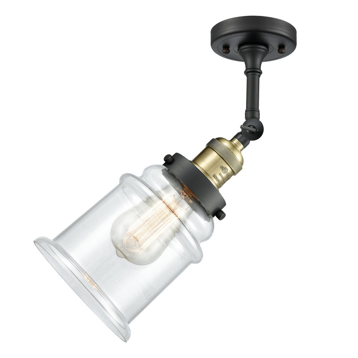 Innovations 201F-BAB-G182 One Light Semi-Flush Mount, Black Antique Brass