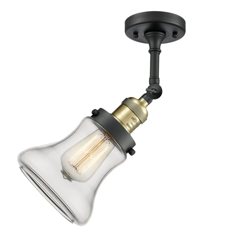 Innovations 201F-BAB-G192 One Light Semi-Flush Mount, Black Antique Brass