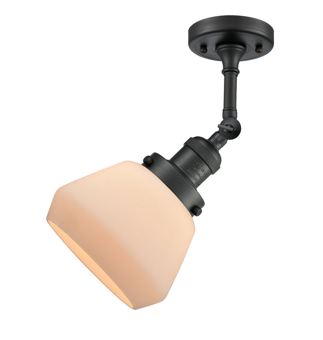 Innovations 201F-BK-G171 One Light Semi-Flush Mount, Matte Black