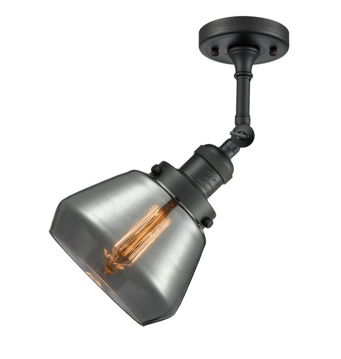Innovations 201F-BK-G173 One Light Semi-Flush Mount, Matte Black