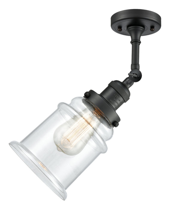 Innovations 201F-BK-G182 One Light Semi-Flush Mount, Matte Black
