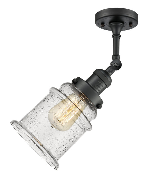Innovations 201F-BK-G184 One Light Semi-Flush Mount, Matte Black