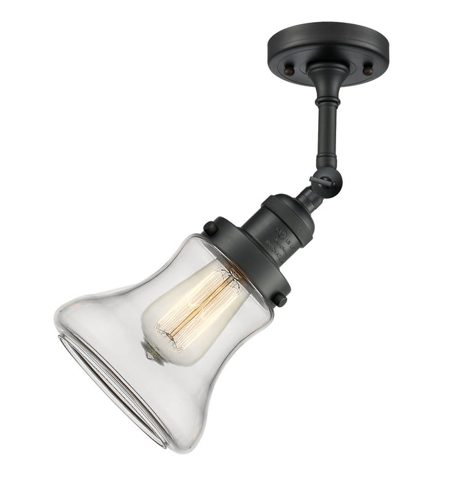Innovations 201F-BK-G192 One Light Semi-Flush Mount, Matte Black