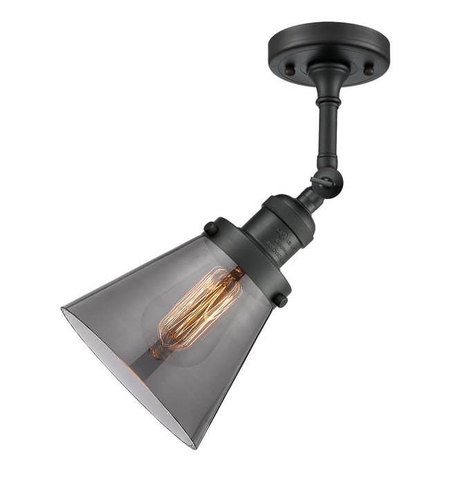 Innovations 201F-BK-G63 One Light Semi-Flush Mount, Matte Black
