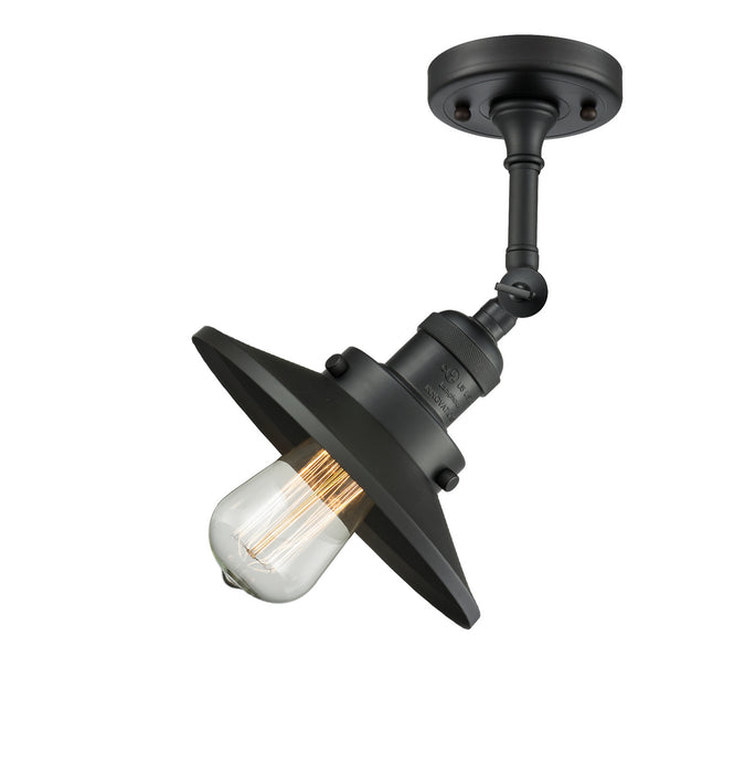 Innovations 201F-BK-M6 One Light Semi-Flush Mount, Matte Black