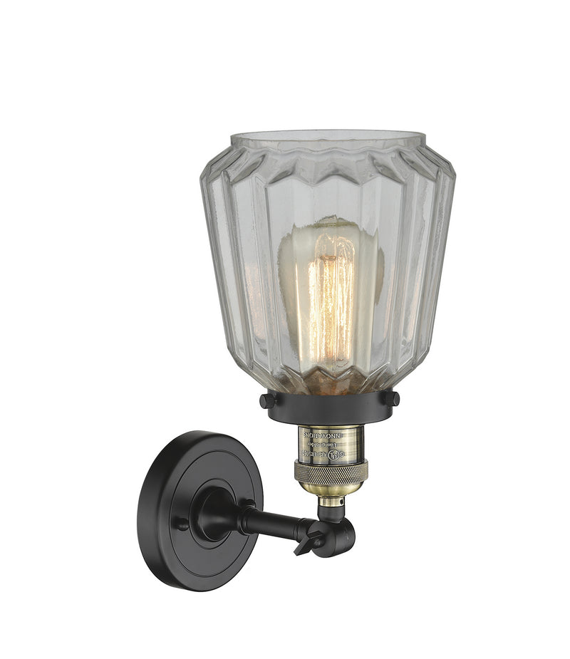 Innovations 203-BAB-G142 One Light Wall Sconce, Black Antique Brass