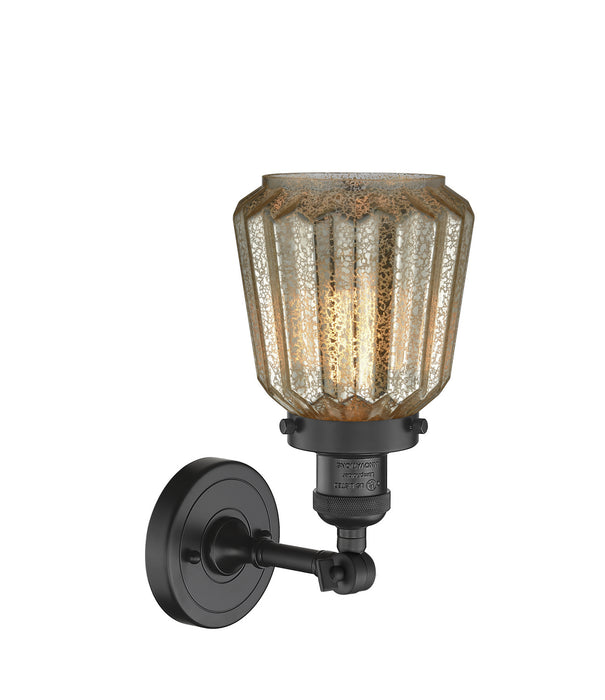 Innovations 203-BK-G146 One Light Wall Sconce, Matte Black