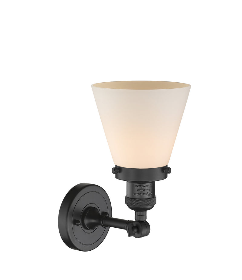 Innovations 203-BK-G61 One Light Wall Sconce, Matte Black