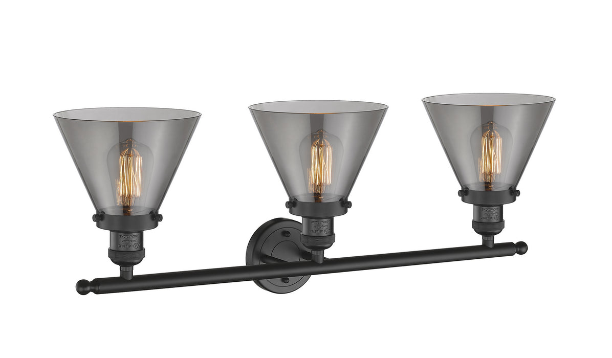 Innovations 205-BK-G43 Three Light Bath Vanity, Matte Black