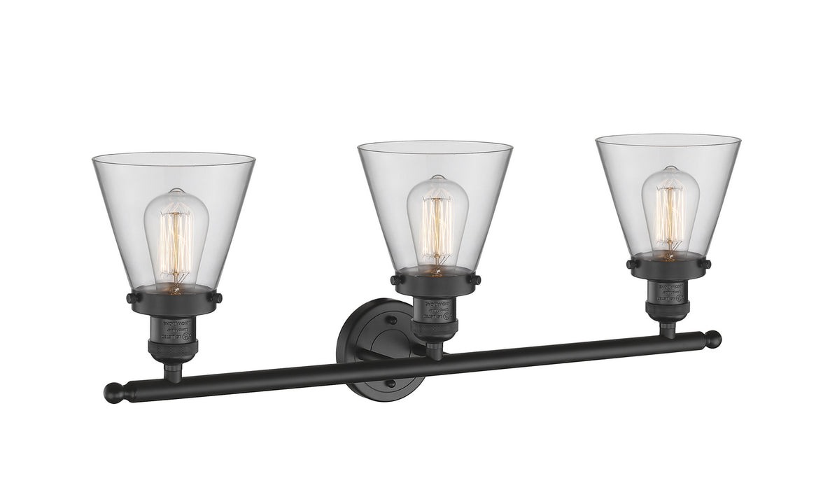 Innovations 205-BK-G62 Three Light Bath Vanity, Matte Black