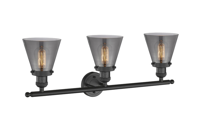 Innovations 205-BK-G63 Three Light Bath Vanity, Matte Black