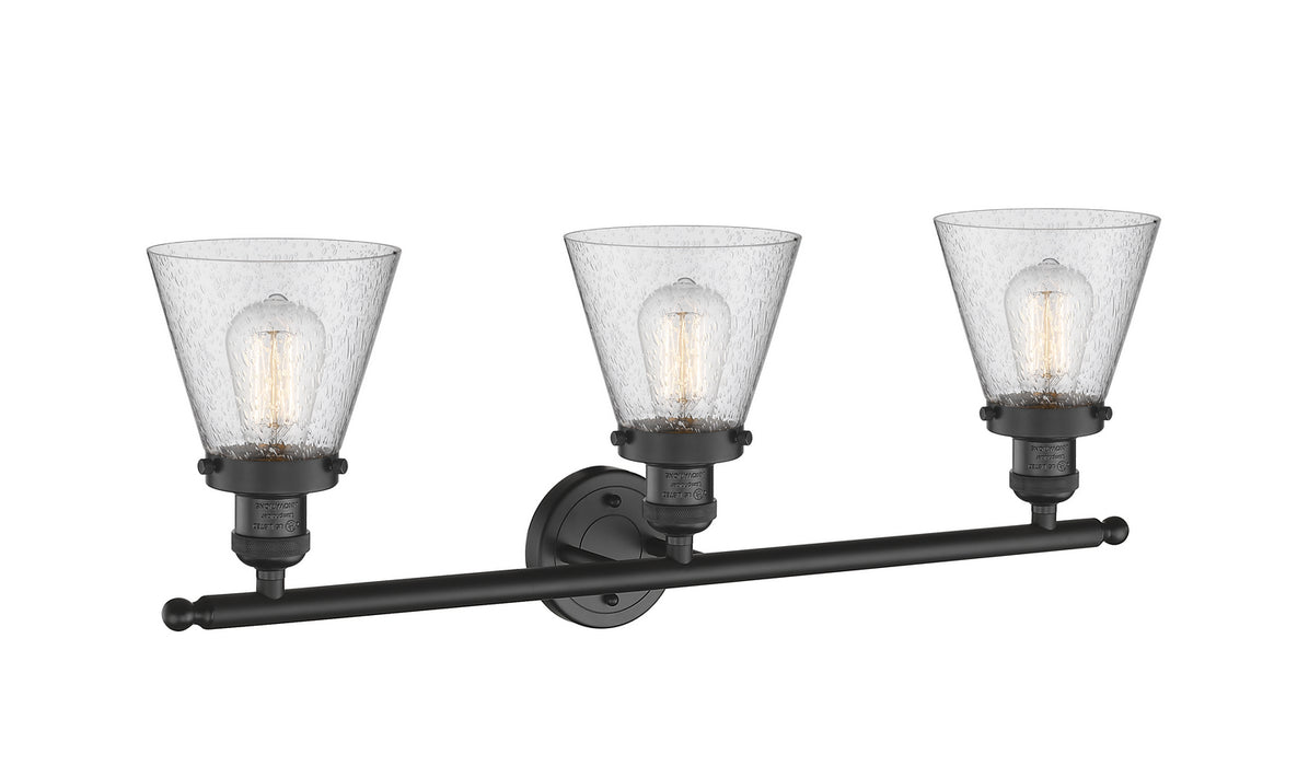 Innovations 205-BK-G64 Three Light Bath Vanity, Matte Black