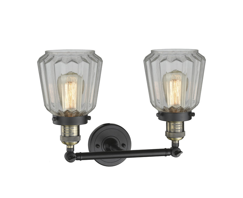 Innovations 208-BAB-G142 Two Light Bath Vanity, Black Antique Brass