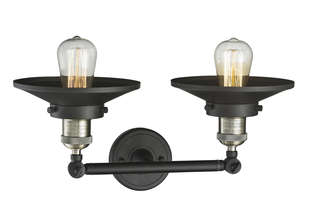 Innovations 208-BAB-M6 Two Light Bath Vanity, Black Antique Brass