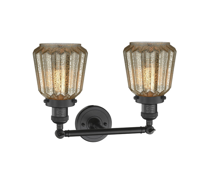 Innovations 208-BK-G146 Two Light Bath Vanity, Matte Black