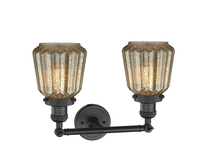 Innovations 208-BK-G146 Two Light Bath Vanity, Matte Black