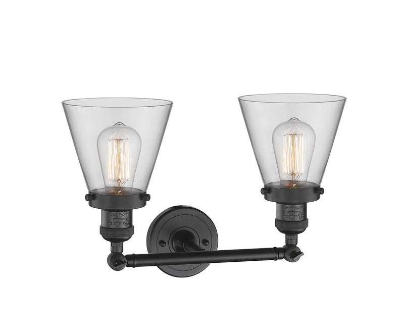 Innovations 208-BK-G62 Two Light Bath Vanity, Matte Black