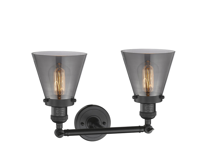 Innovations 208-BK-G63 Two Light Bath Vanity, Matte Black