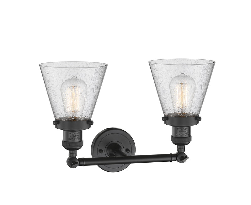 Innovations 208-BK-G64 Two Light Bath Vanity, Matte Black