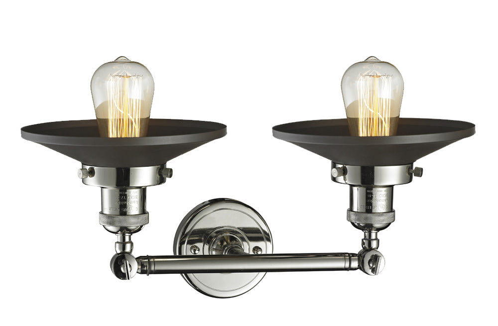 Innovations 208-PN-M6BK-LED LED Bath Vanity, Polished Nickel