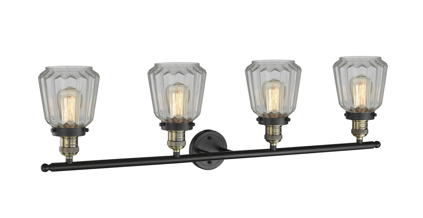 Innovations 215-BAB-G142 Four Light Bath Vanity, Black Antique Brass