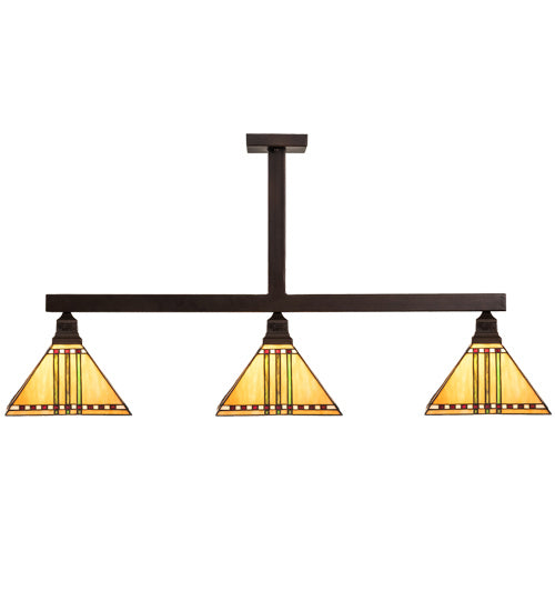 Meyda Tiffany 197436 Three Light Island Pendant, Mahogany Bronze
