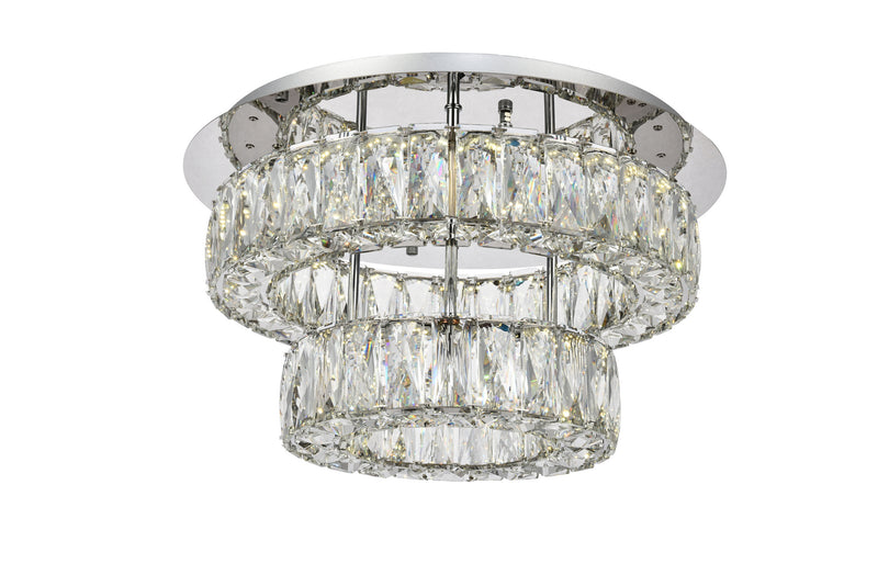 Elegant Lighting 3503F18L2C LED Flush Mount, Chrome