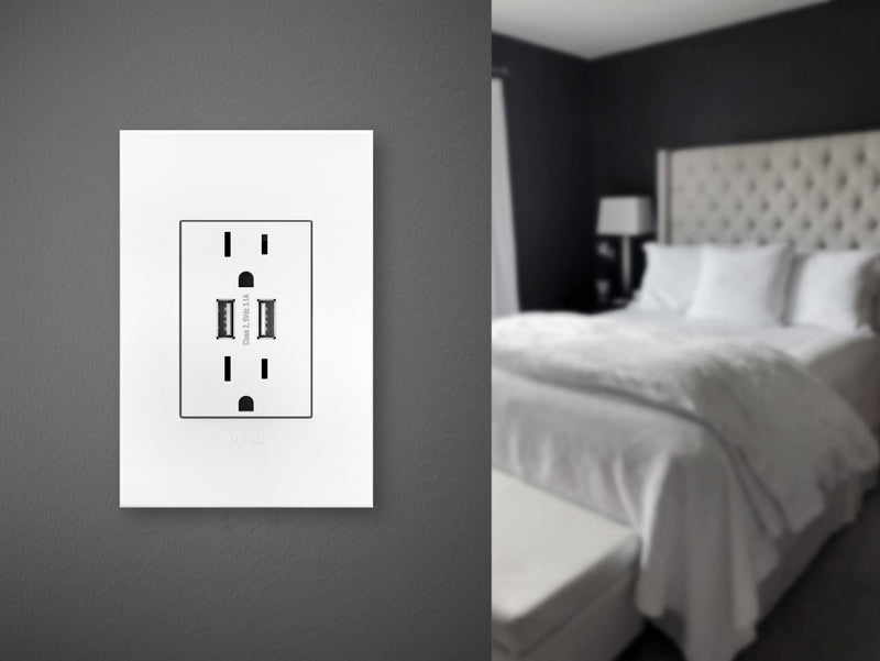 Legrand ARTRUSB153W4WP Dual-USB Outlet, White